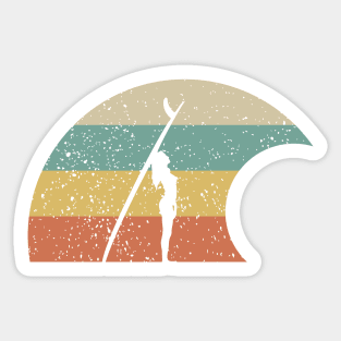 Retro Surfer Girl Wave Sticker